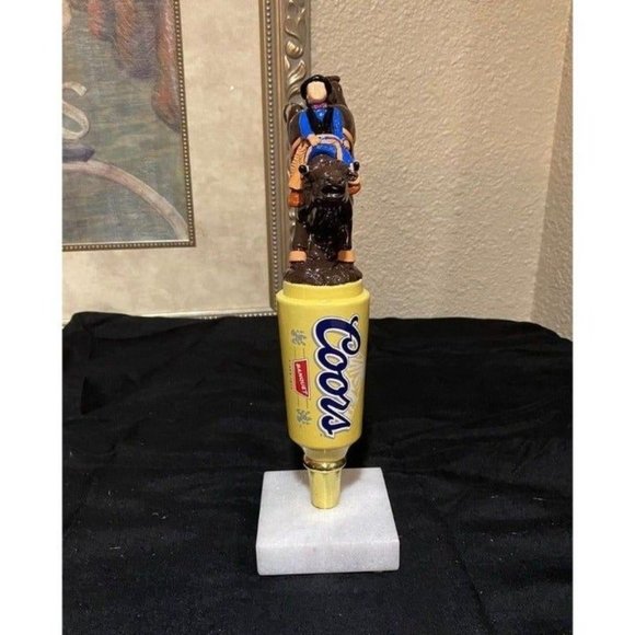 COPY - RARE!! Coors Banquet Bull Riding Rodeo Beer Tap Handle - Picture 2 of 10